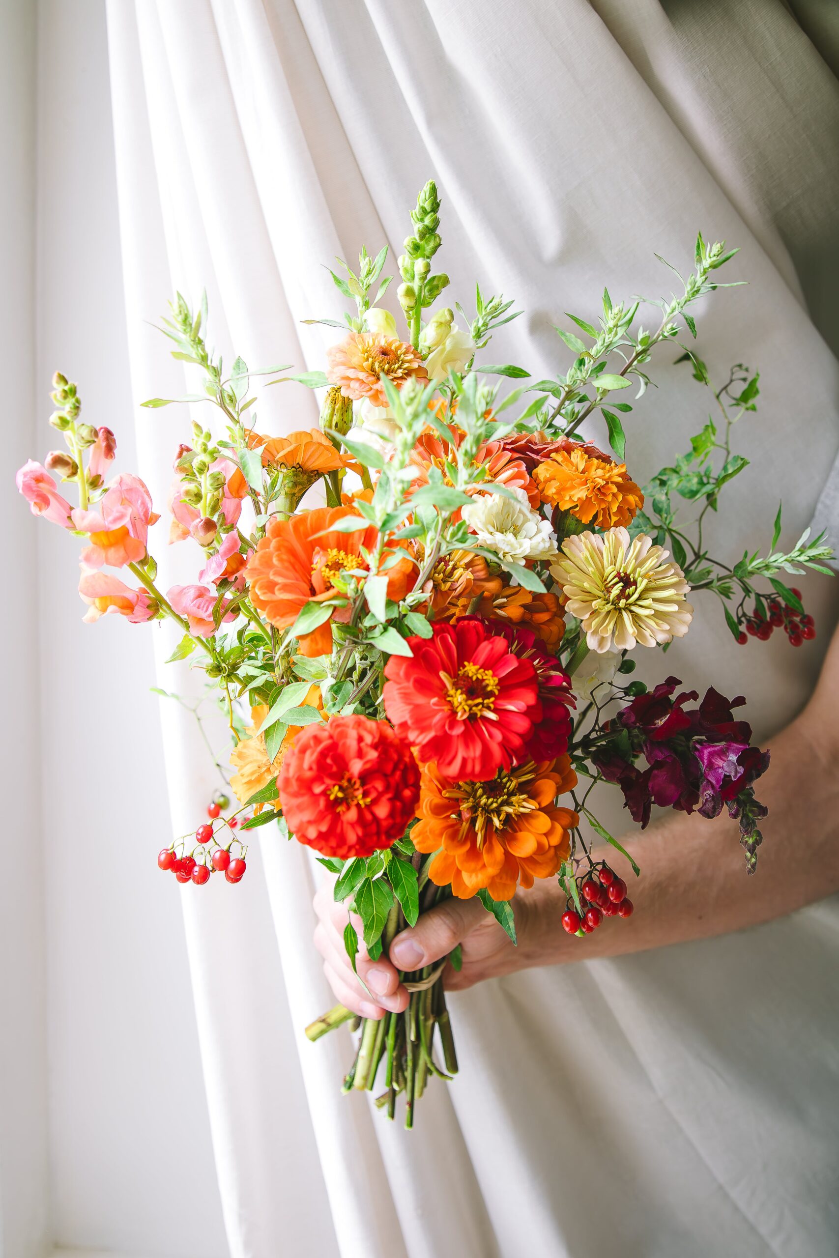 large zinnia arrangement