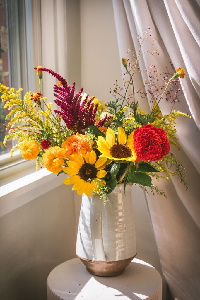 pittsburgh flowers arranged in a vase