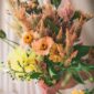 thanksgiving flower arrangement with neutral colors